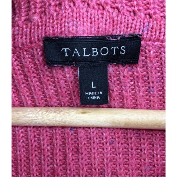 Talbots Pink Cowl Neck Knit Sweater Women's L Feminine Coquette Easter Church - Picture 3 of 6